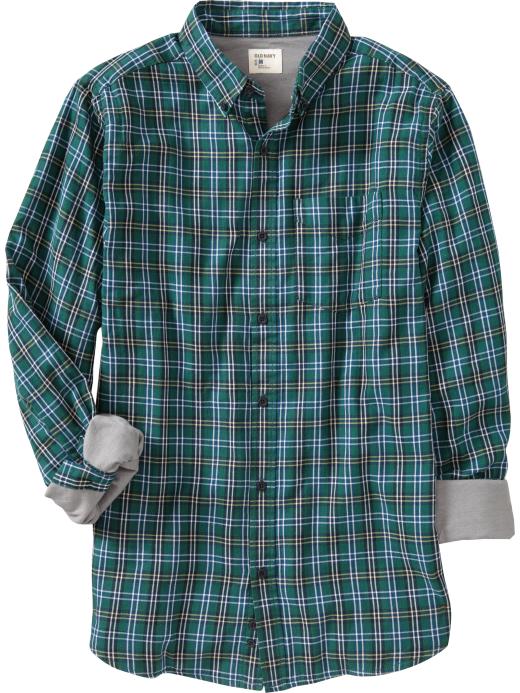 Old Navy Men's Jerseylined Plaid Shirts     Item#:119121002