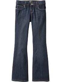 Girls Dark-Wash Flare-Leg Jeans