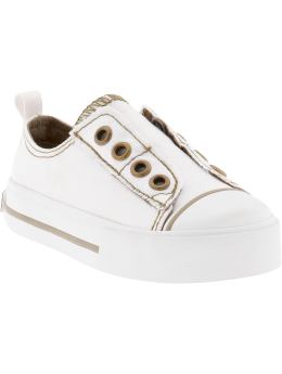 Shoes & Accessories: Canvas Lace-Free Slip-Ons for Baby - White