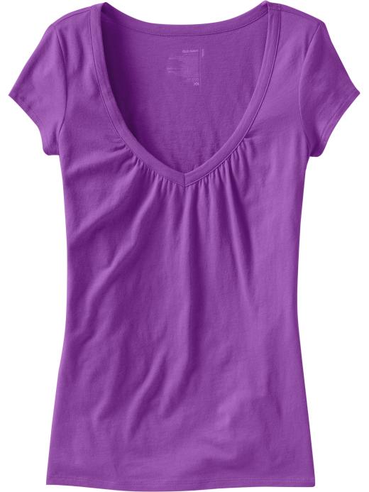 Old Navy Women's Ruched V-Neck Tees