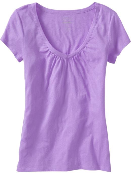 Old Navy Womens Ruched V-Neck Tees
