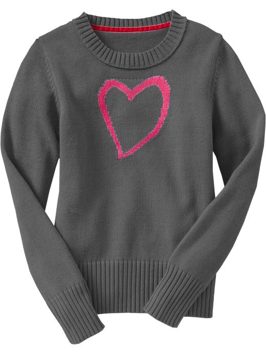 Old Navy Girls Heart-Graphic Sweaters