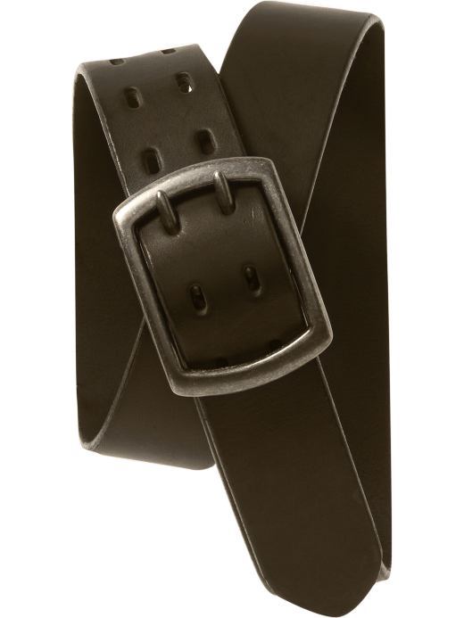 Shoes & Accessories: Men's Double-Prong Leather Belts - Brown