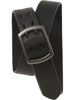 Shoes & Accessories: Men's Double-Prong Leather Belts - Black