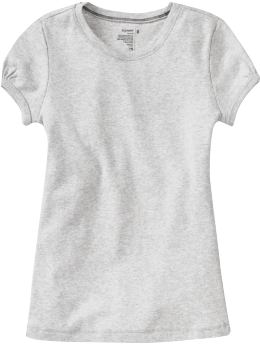 Girls Solid Crew-Neck Tees