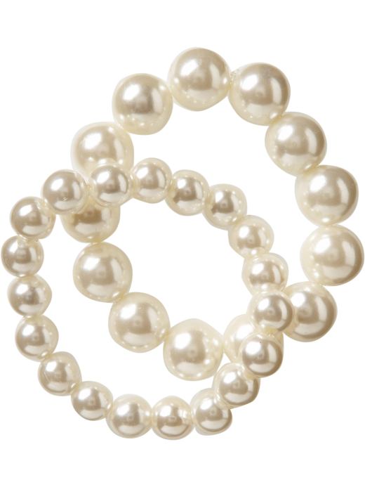 Old Navy Womens Ivory Faux-Pearl Bracelets