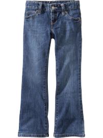 Girls Two-Tone Stitch Boot-Cut Jeans