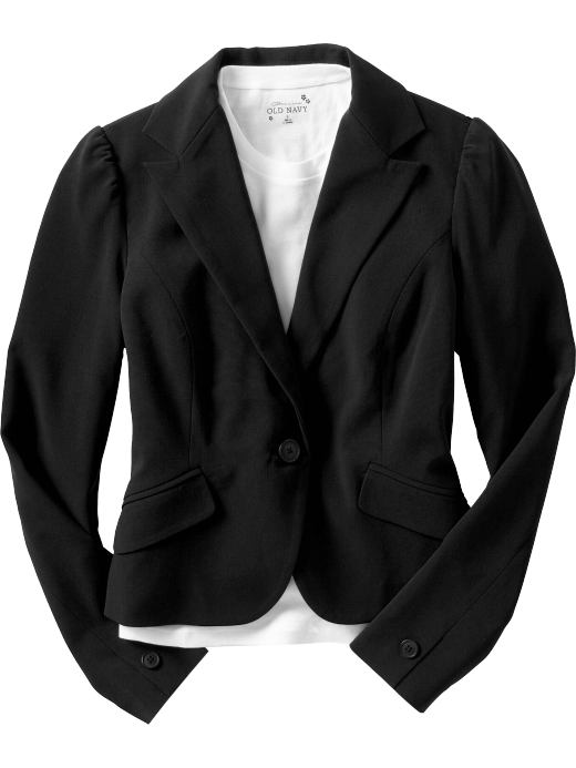 Click here for Old Navy Womens Black Cropped One-Button Blazers prices