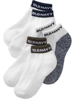 Shoes & Accessories: Boys Logo Ankle-Sock 3-Packs - Blue
