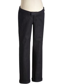 Maternity: Maternity Real-Waist Trouser Jeans - Dark Denim
