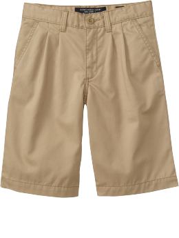 Boys: Boys Pleated Uniform Shorts - Khaki
