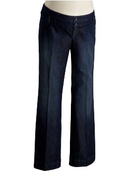 Maternity: Maternity Real-Waist Trouser Jeans - Dark Wash