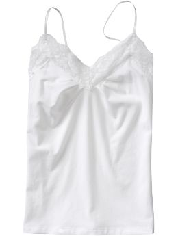 Women: Women's Lace Jersey-Knit Camis - Bright White