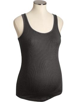Maternity: Maternity Long Layering Tanks - Lead Pipe