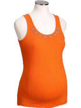 Maternity: Maternity Long Layering Tanks - Orange Crush