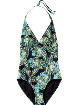 Women's Clothes: Women's Halter Swimsuits: Mix & Match Swimwear | Old Navy :  adjustable halter straps spandex bathing suit paisley