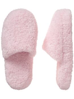 Women: Women's Fuzzy Slippers - Flush Pink