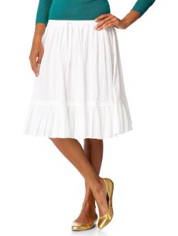 Women: Women's Voile Drawstring Skirts - Bright White