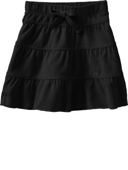 Baby Girls: Tiered Jersey Skirts for Baby - New Black