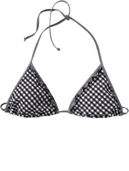 Women's Clothes: Women's Gingham String Bikinis: Fashion Swimsuits Swimwear | Old Navy :  adjustable halter straps bathing suit two piece clothing