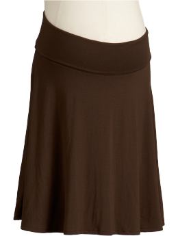 Maternity: Maternity Fold-Over Skirts - Coffee Grounds