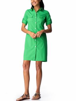 Women: Women's Roll-Up Shirt Dresses - Clean Green