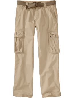 Men: Men's Belted Cargos - Khaki