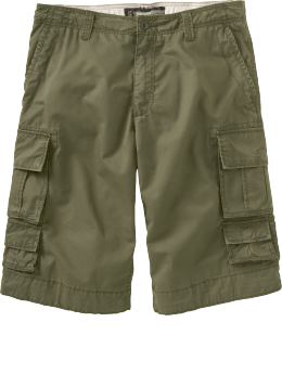 Men: Men's Double-Pocket Cargo Shorts (14") - Olive Green