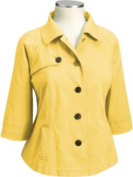 Women's Plus: Women's Plus Swing Trench Coats - Sunny Side Up