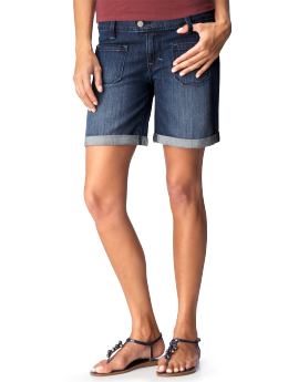 Women: Women's Low-Rise Double-Cuff Denim Shorts (7") - Pattie Blue