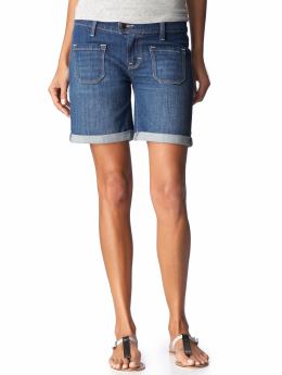 Women: Women's Low-Rise Double-Cuff Denim Shorts (7") - Mercury