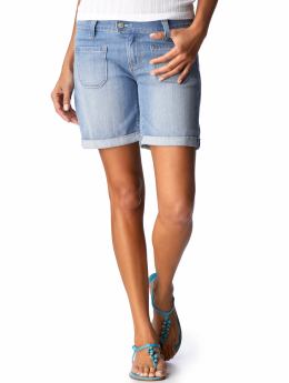Women: Women's Low-Rise Double-Cuff Denim Shorts (7") - Powder
