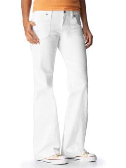 Women: Women's Mid-Rise Wide-Leg - "The Flirt"  Patch-Pocket Tall White Jeans
