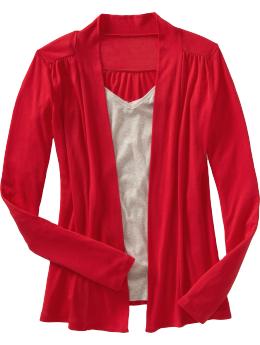 Women: Women's Open-Front Tall Cardigans - Radiant Red