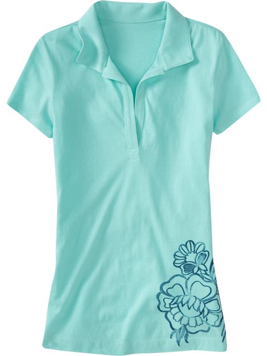 Women's Graphic Jersey Polos :  polo graphic