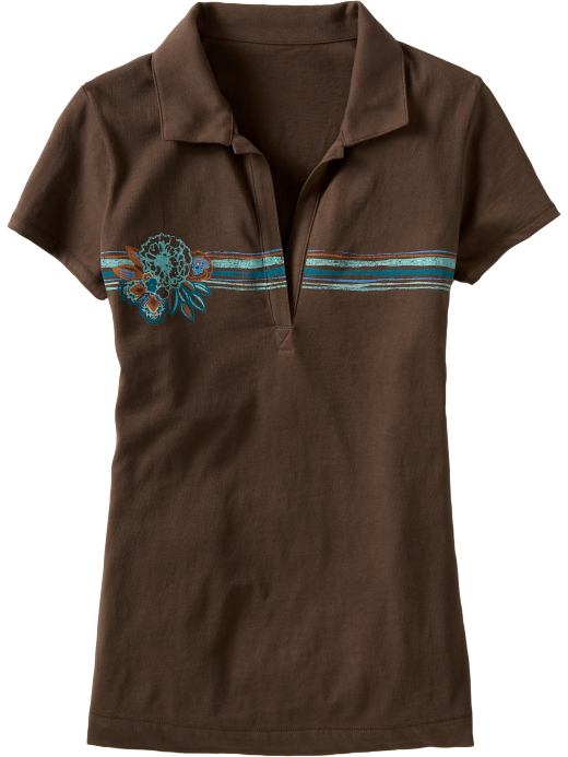 Women's Graphic Jersey Polos :  polo graphic