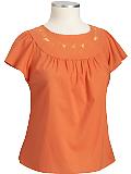 embroidered plus size top