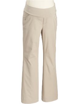 Maternity: Maternity Roll-Panel Twill Pants - Khaki