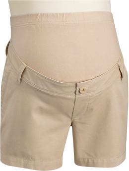 Maternity: Maternity Full Panel Perfect Khaki Shorts (4 1/2") - Khaki