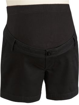 Maternity: Maternity Full Panel Perfect Khaki Shorts (4 1/2") - New Black