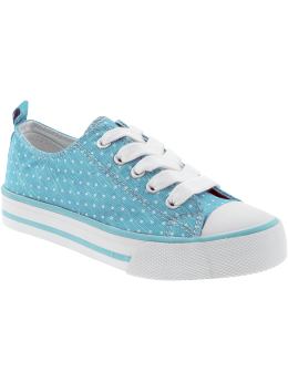Girls: Girls Metallic Low-Top Sneakers - Katie's Kayak Blue