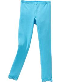 Girls Lace-Trim Leggings