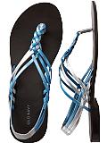 Women: Women's Metallic Braided Sandals - Metallic Blue