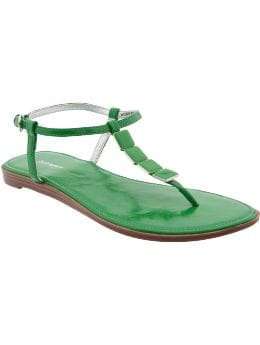 Women: Women's Embellished T-Strap Sandals - Green Light