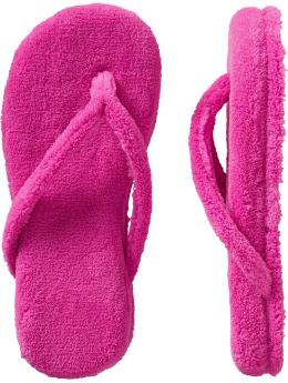 Women: Women's Terry Thong Slippers - Pink Shag