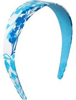 Women: Women's Wide Headbands - Blue Floral
