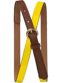 Women: Women's Faux Patent Skinny Belts - Zing!
