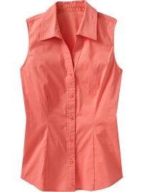 Women's Sleeveless Button-Front Shirts
