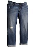 Women's Plus Low-Rise Distressed Cuffed Jeans