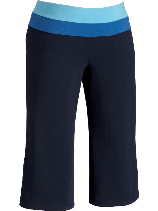  Women's Plus Color-Block Active Capris - Dark Sea Blue